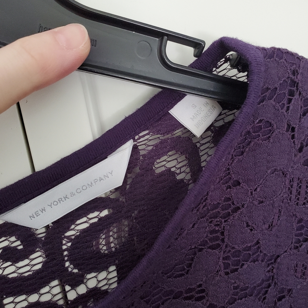 Lace Overlay Short Sleeve Top - Picture 3 of 5